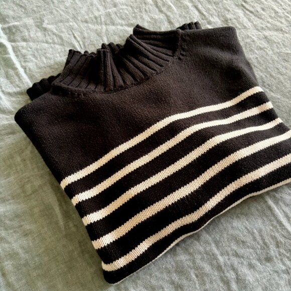 J.Crew Cotton turtleneck sweater in stripe - Picture 3 of 5